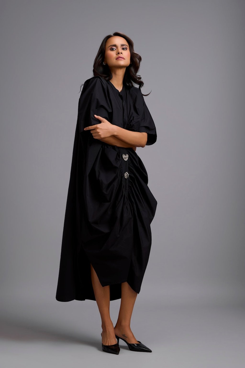 Draped Kaftan Dress