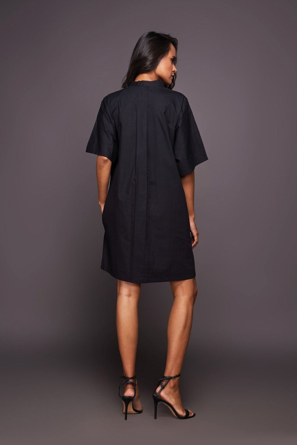 Shirt Dress with Sequin Patch Pocket