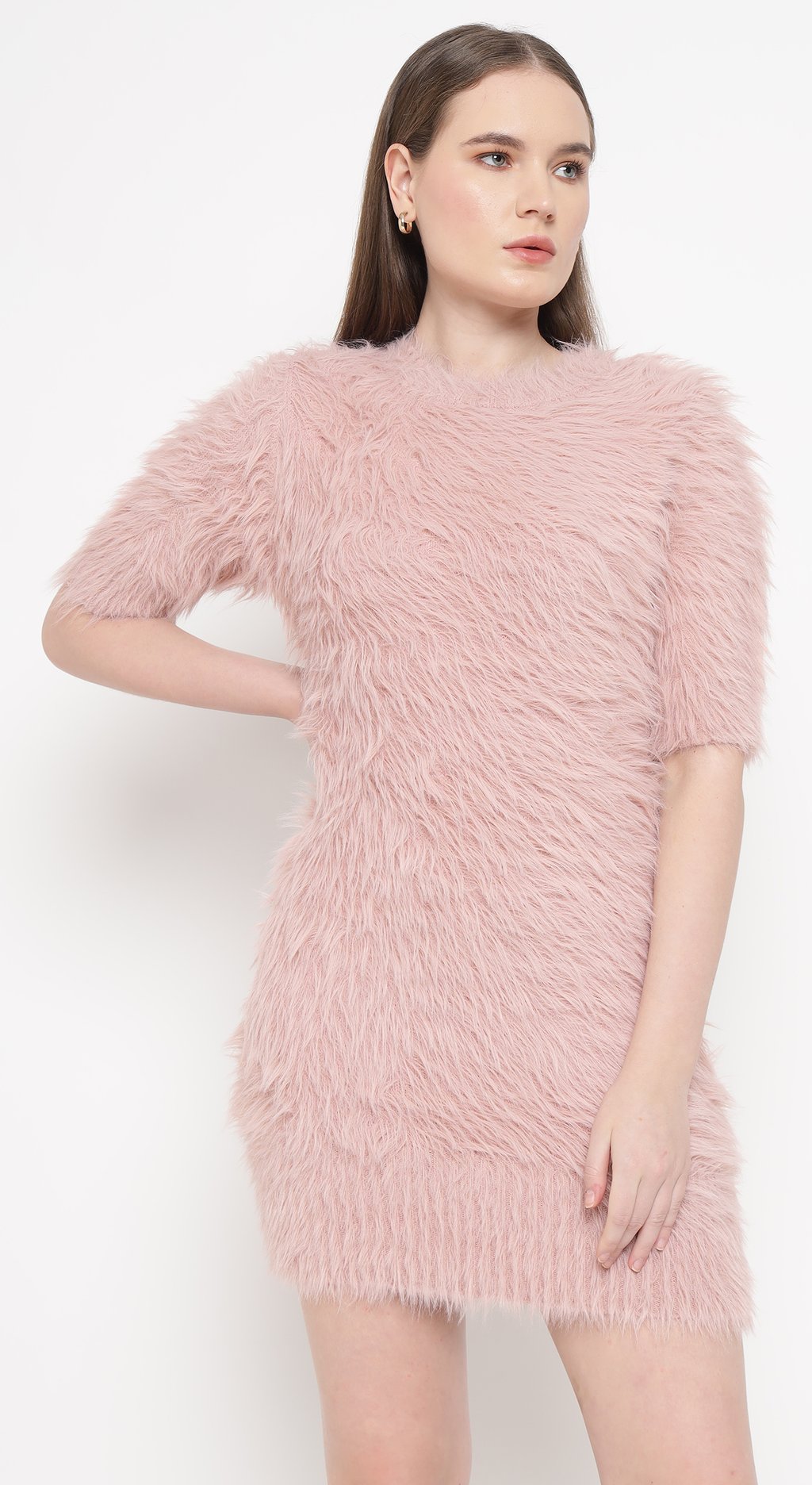Faux Fur Mini Dress