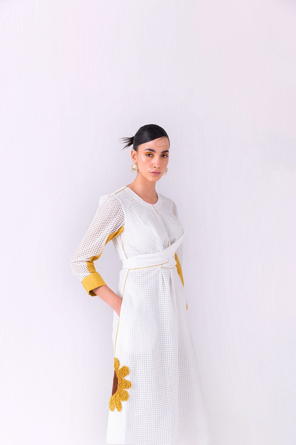 Daisy Dress Midi White