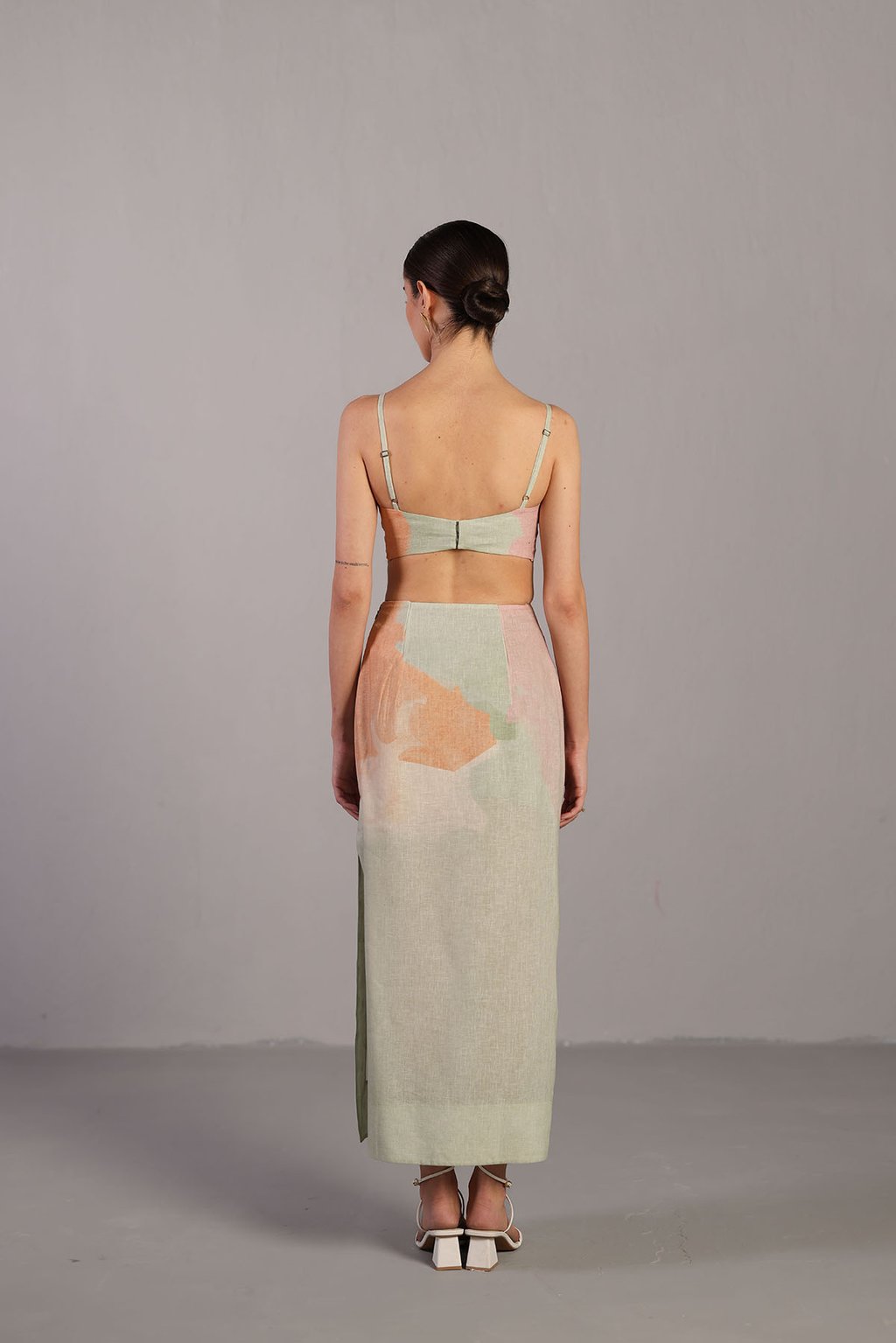 Diffuse Soft Pink & Green Dress