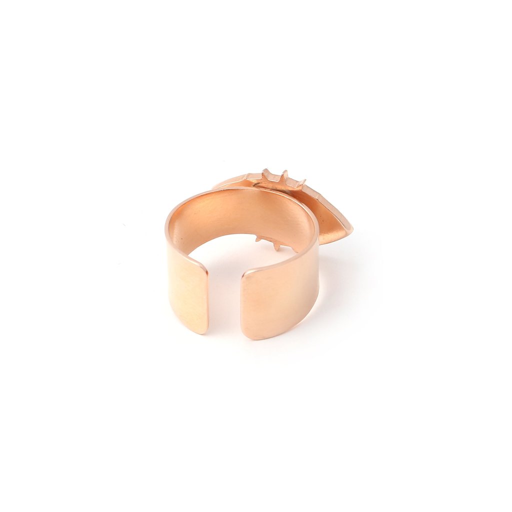 Evil Eye Adjustable Ring-Rose Gold