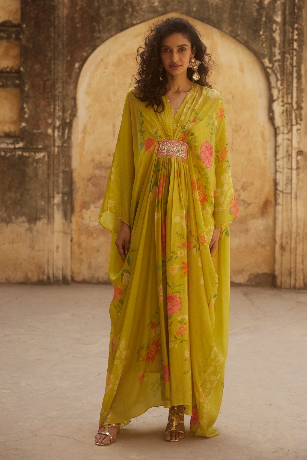 Lime Yellow Kaftan Set
