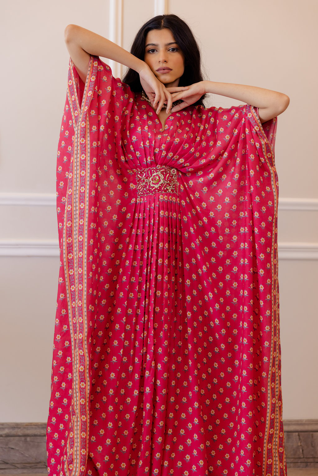 Hazel Kaftan - Rani Pink Butti