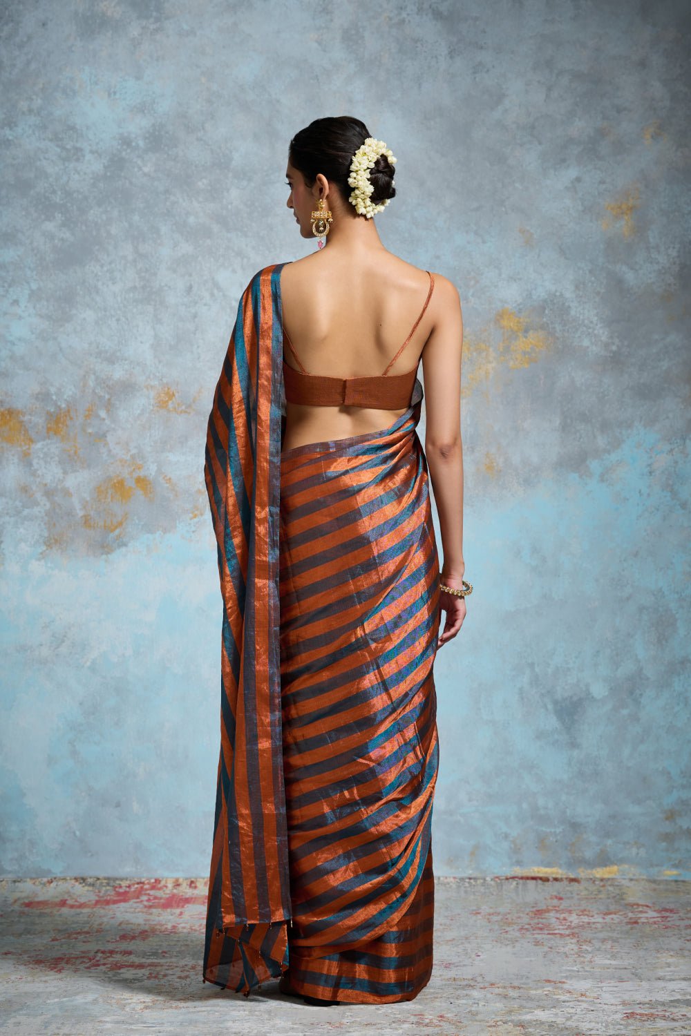 Pratibha Tissue Peacock Blue Sarees