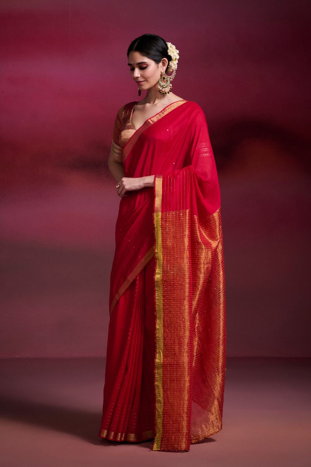 Pink Handwoven Cotton Saree
