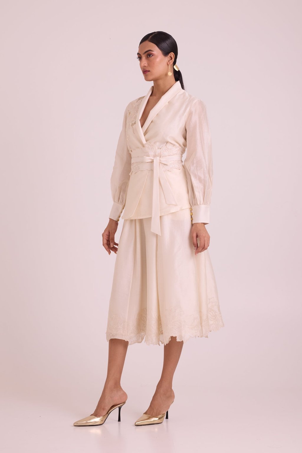Murphy - Broach Wrap Top & Duchess Skirt