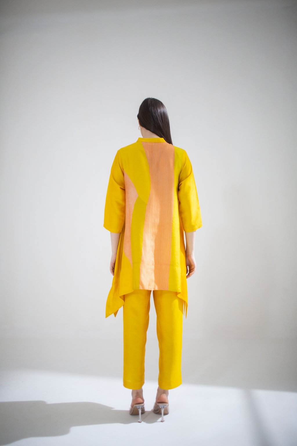 Yellow Short Kaftan Tail Set