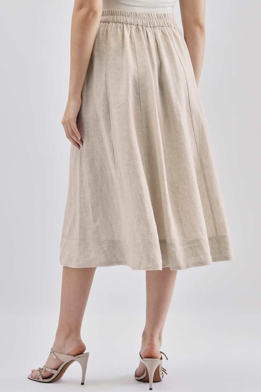 Beige Emb Skirt