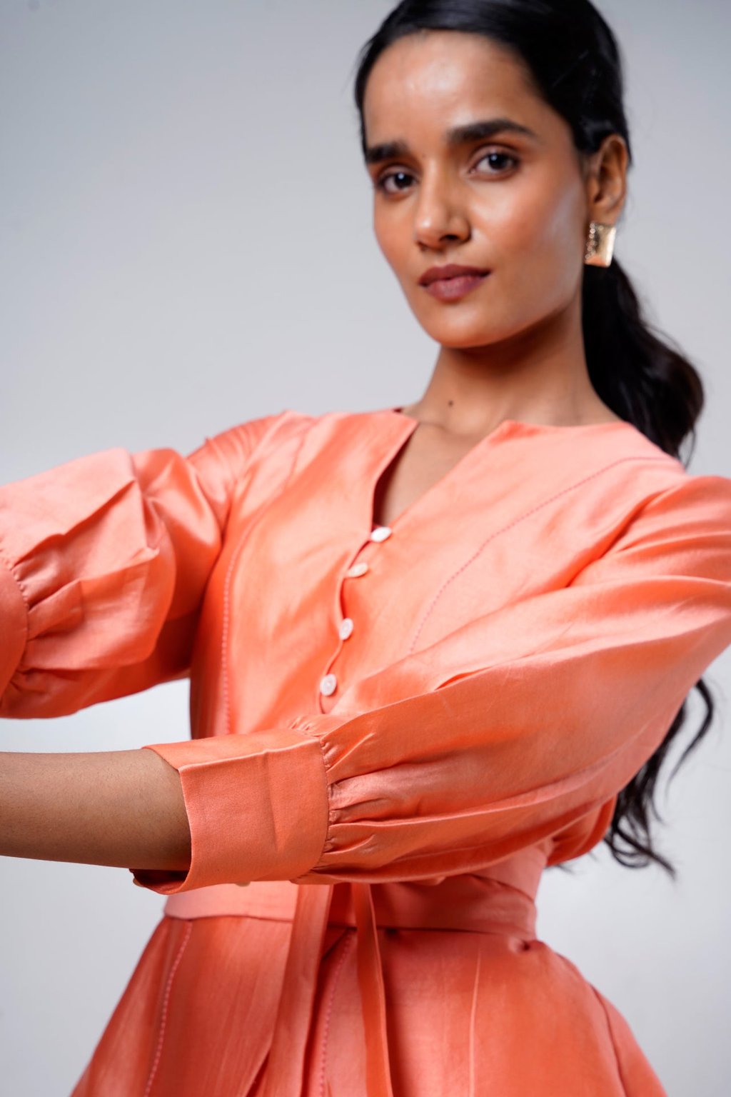 Nella – Coral Breeze Denim Skirt