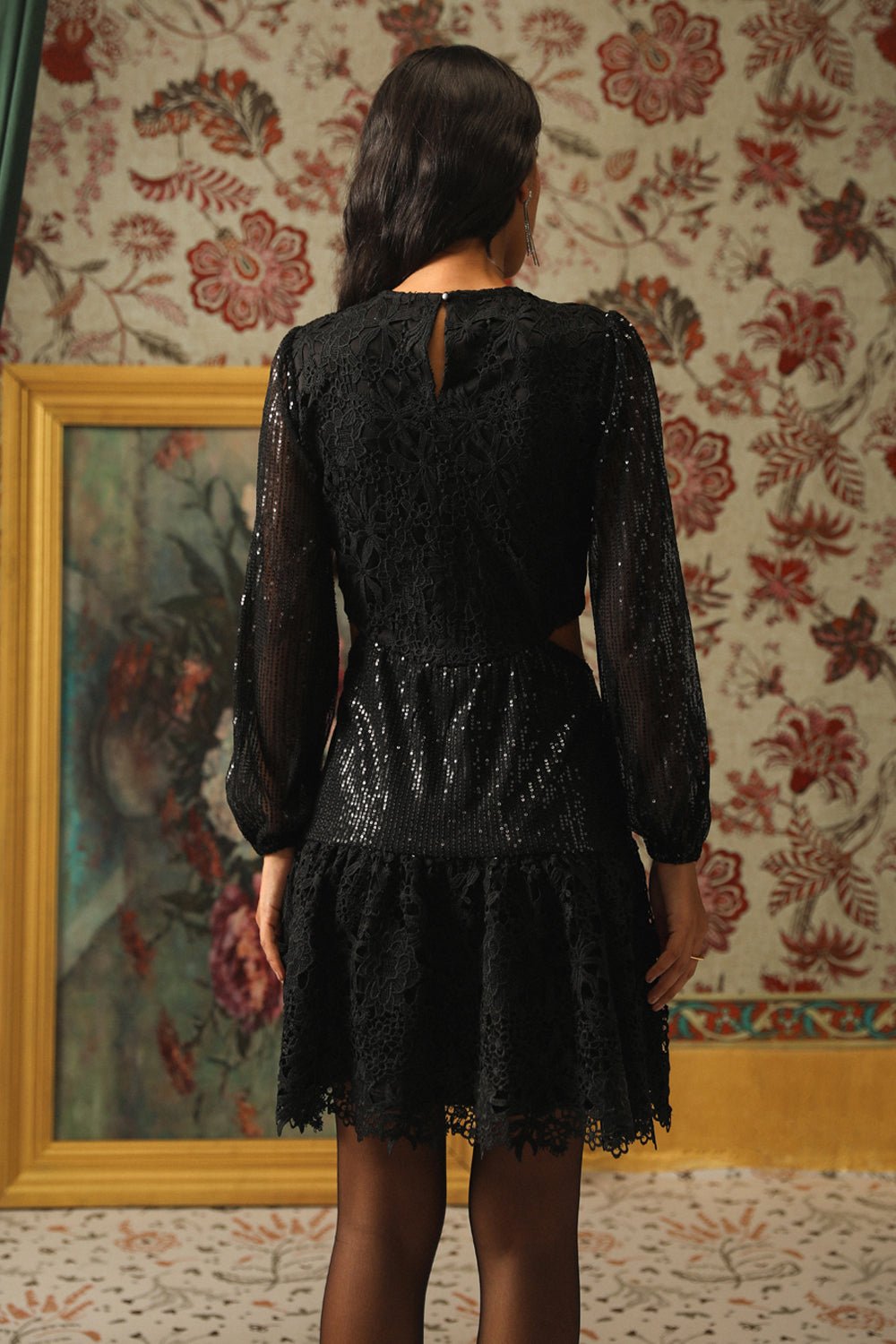 Mix and Match Sequin and Lace Dress