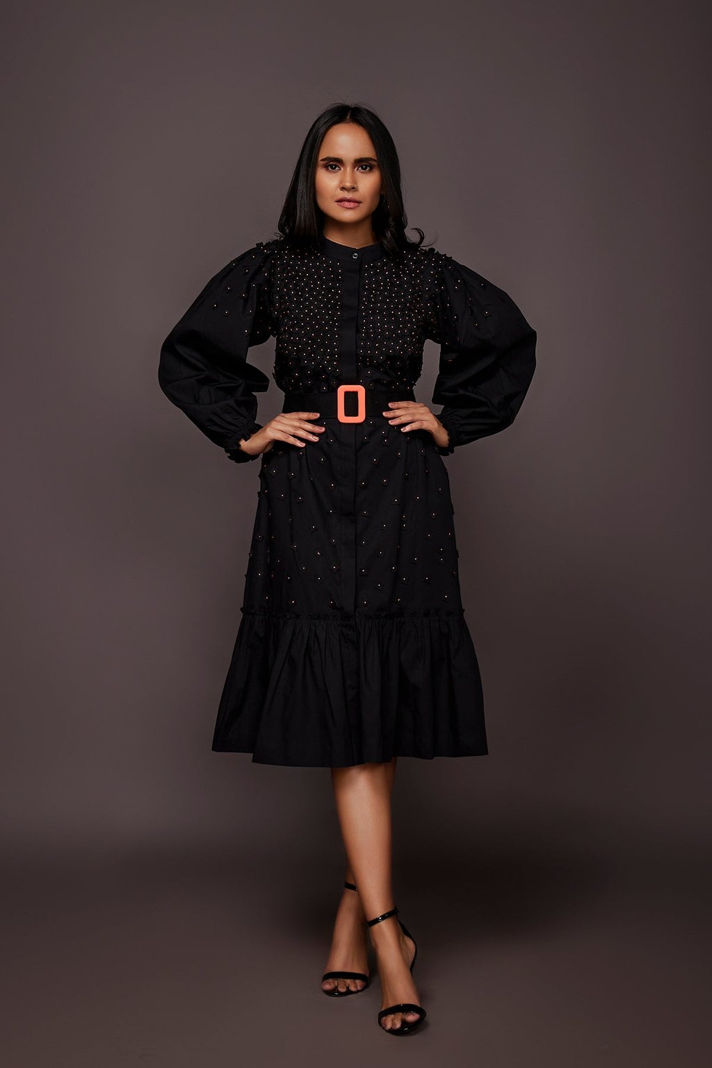 Embroidered Shirt Dress