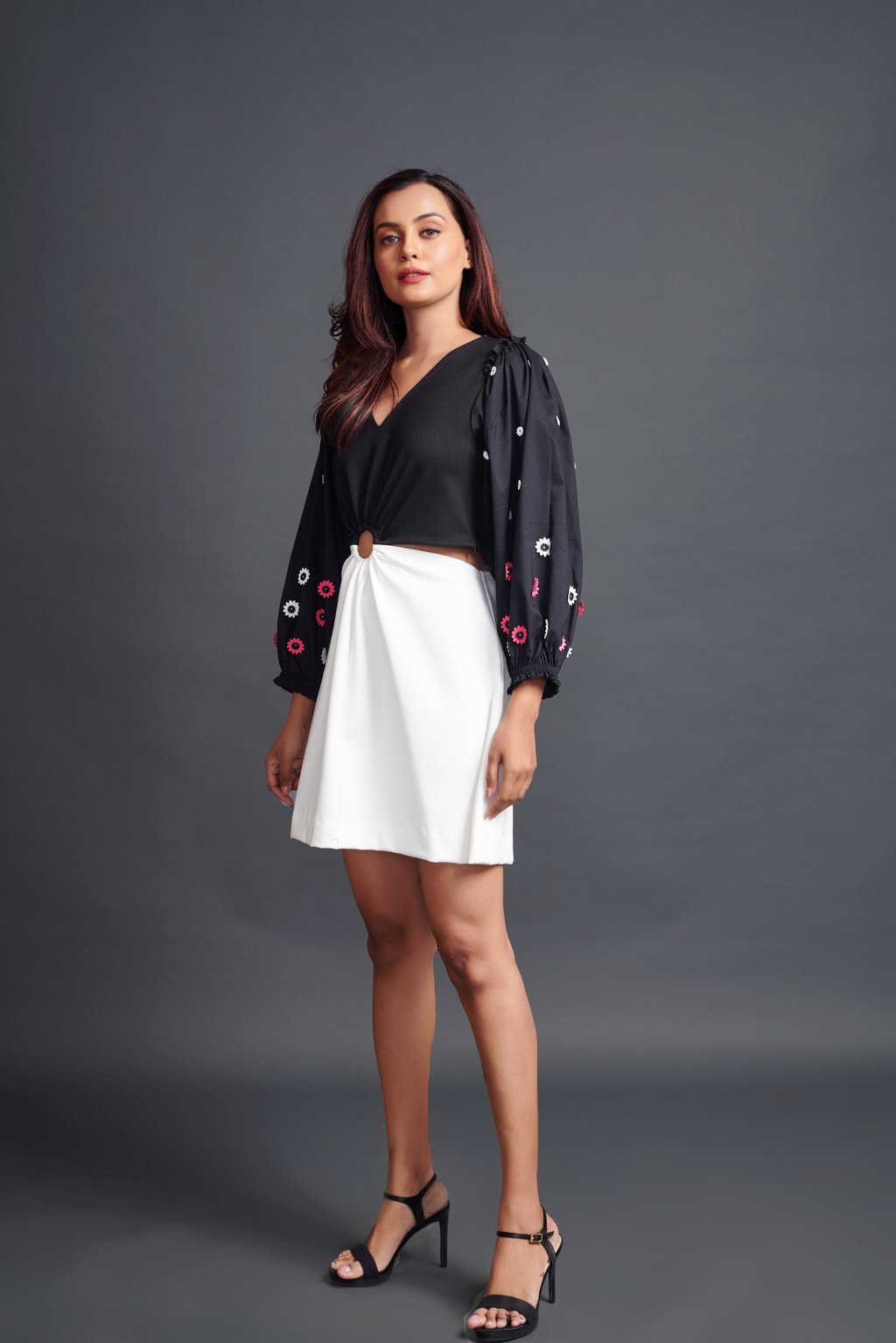 Cut Out Dress with Embroidery