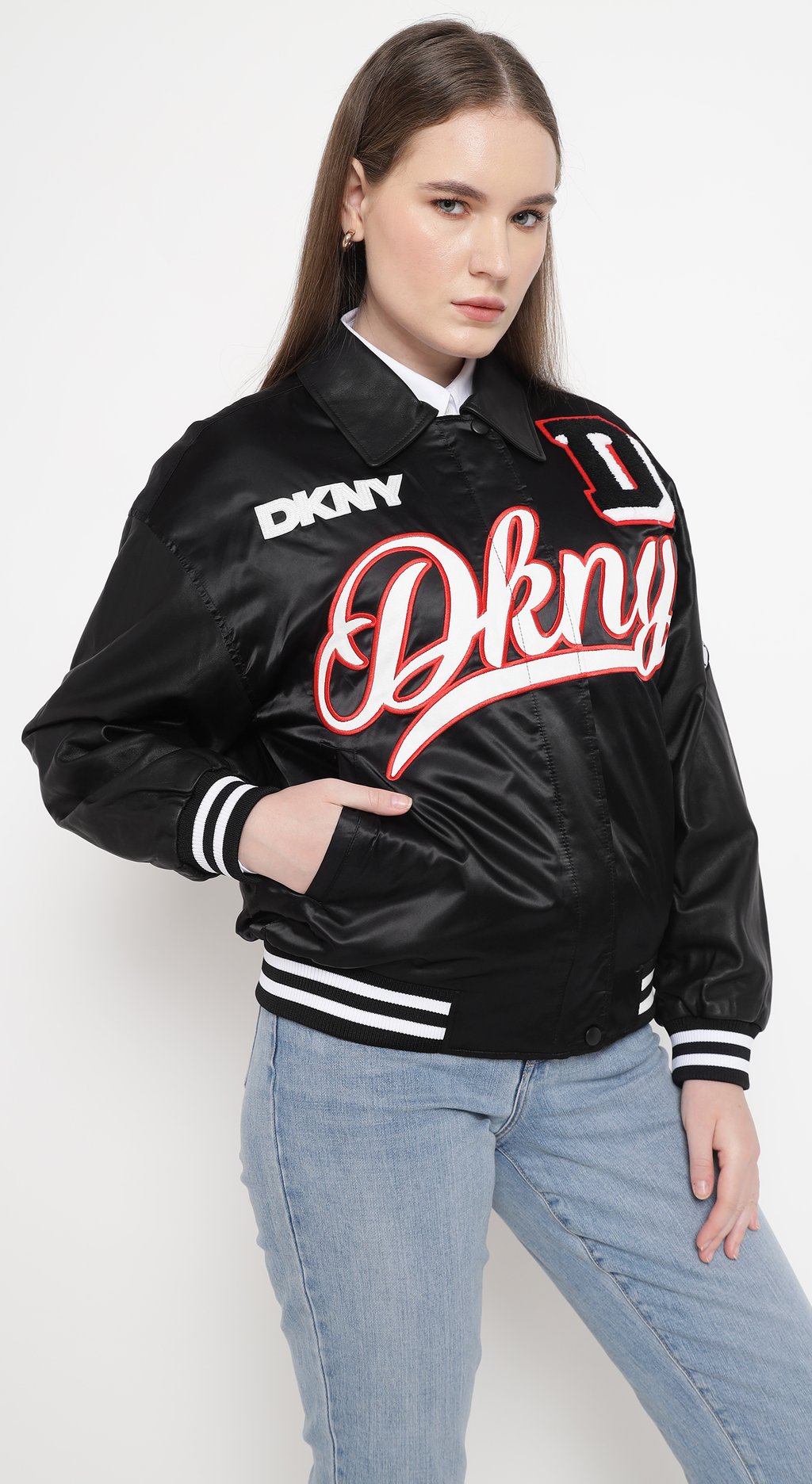 Bomber Jacket with Patch & Embroidery