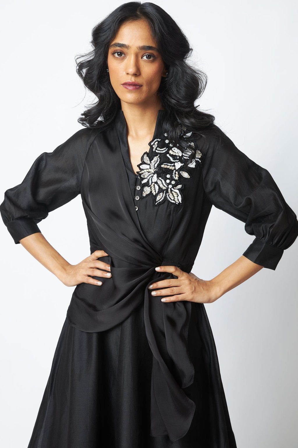 Louisa - Moonlit Broach Midi Dress