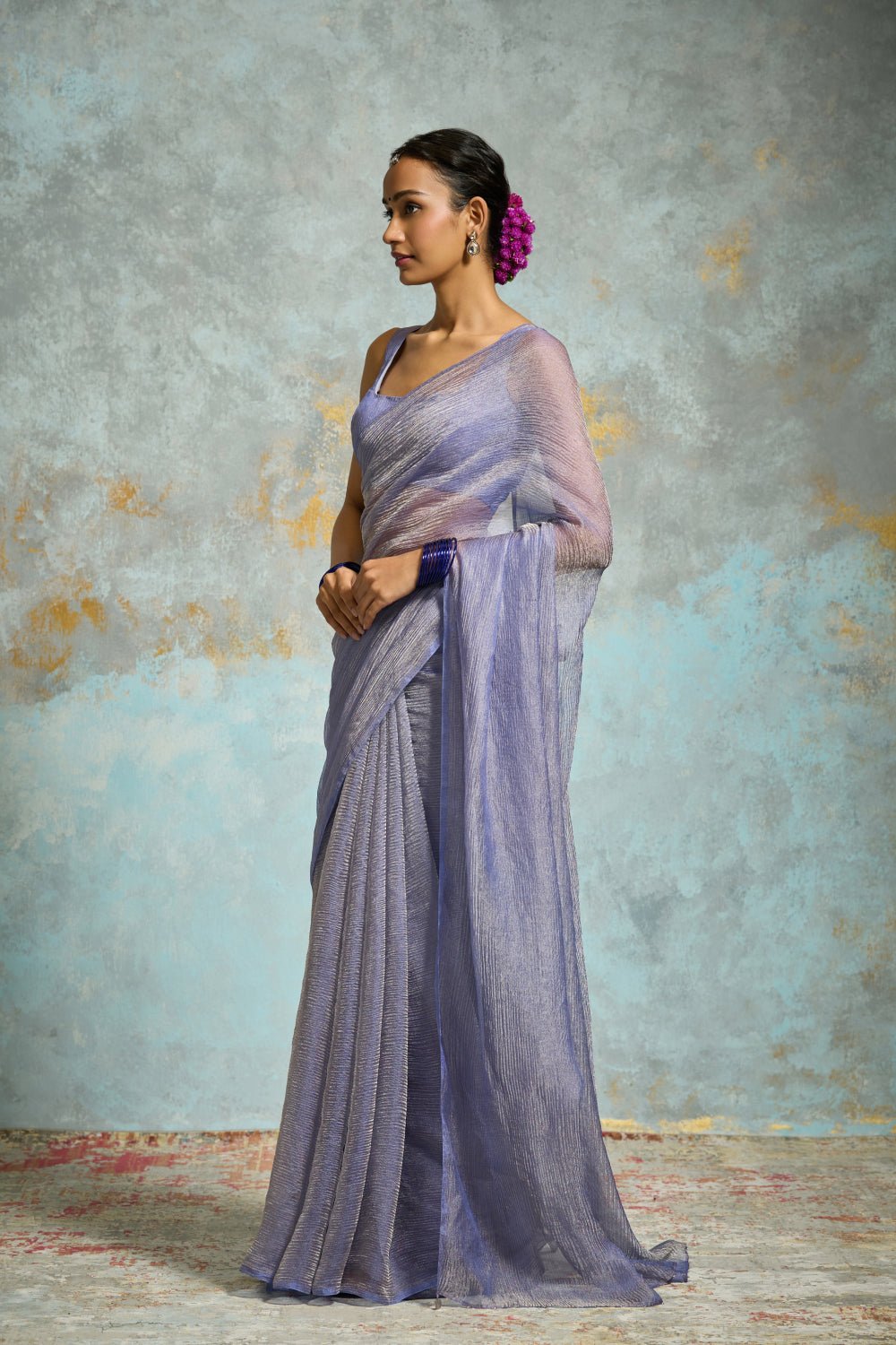 Lavika Tissue Light Purple Sarees