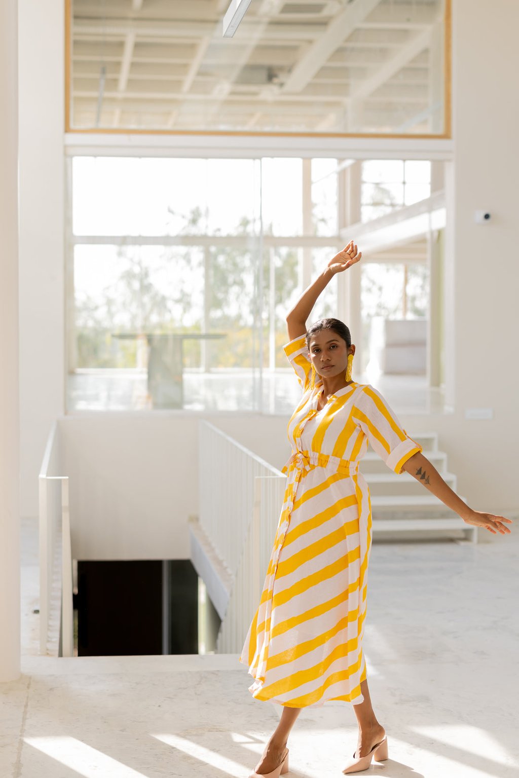 Lemonberry Draw-Cord Dress