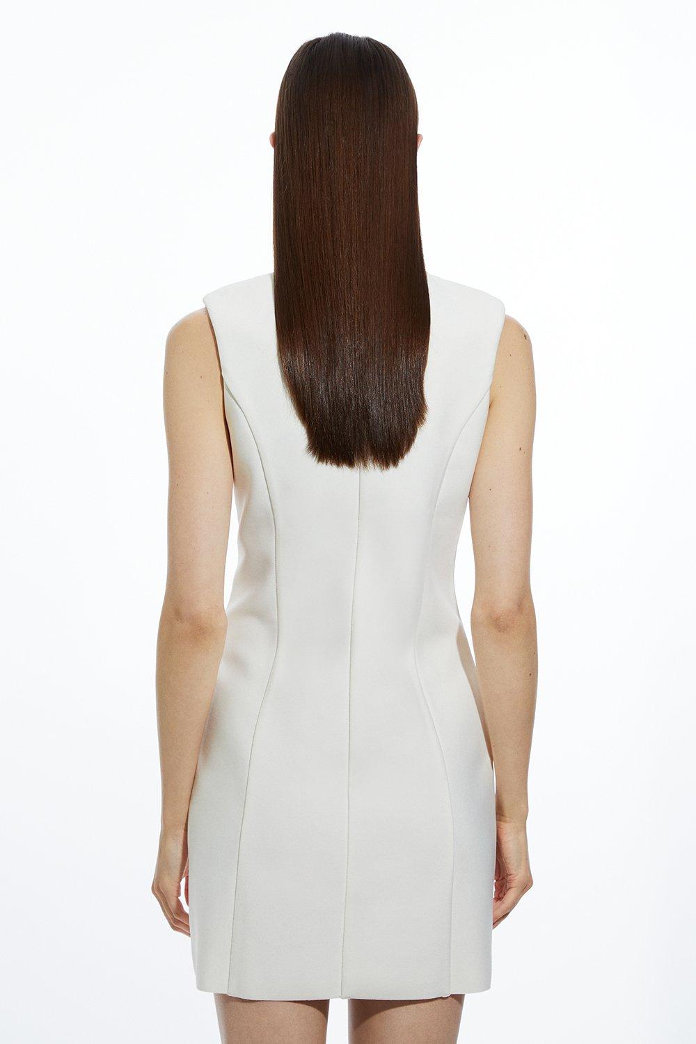Bandage Figure Form Knit Blazer Style Mini Dress
