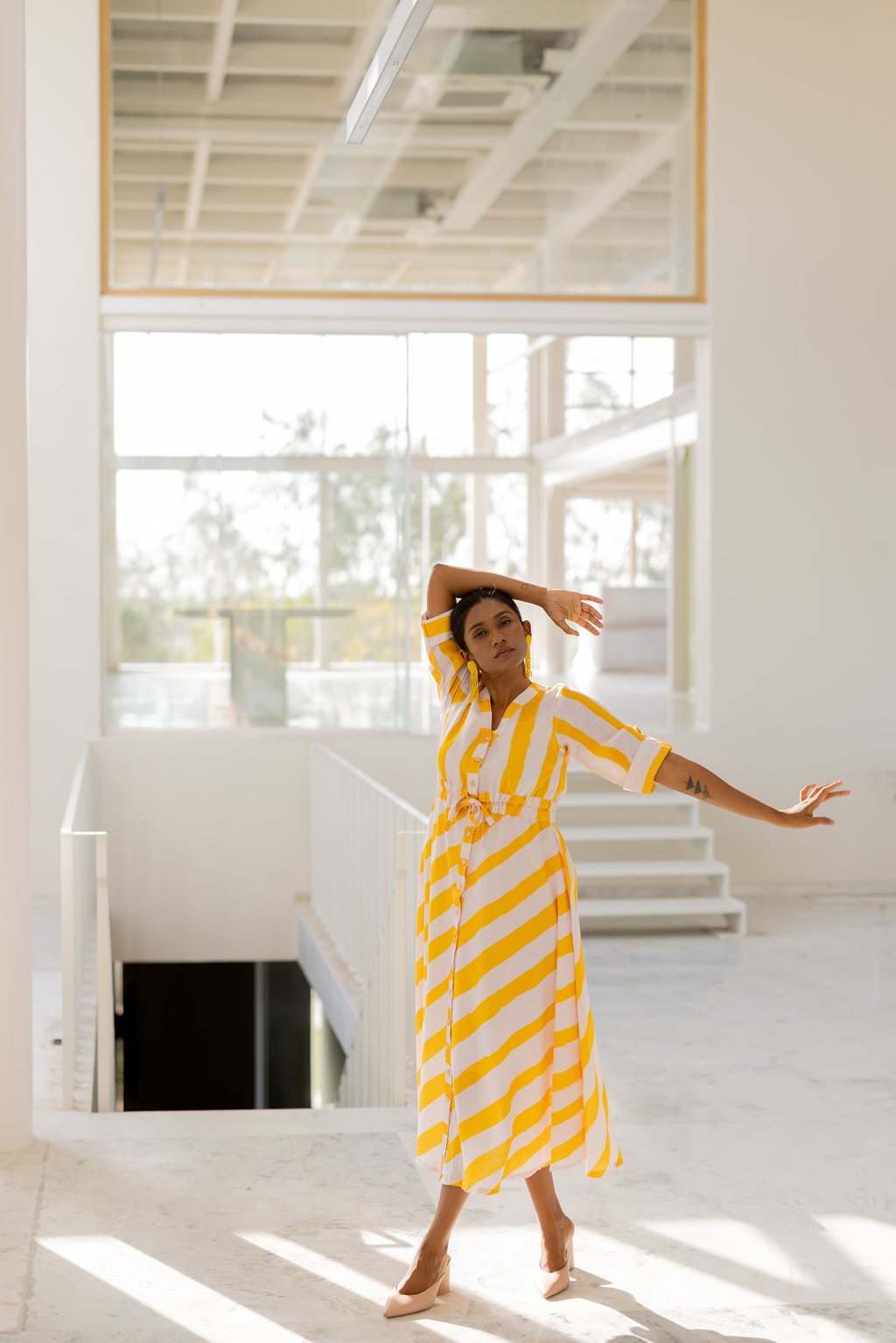 Lemonberry Draw-Cord Dress