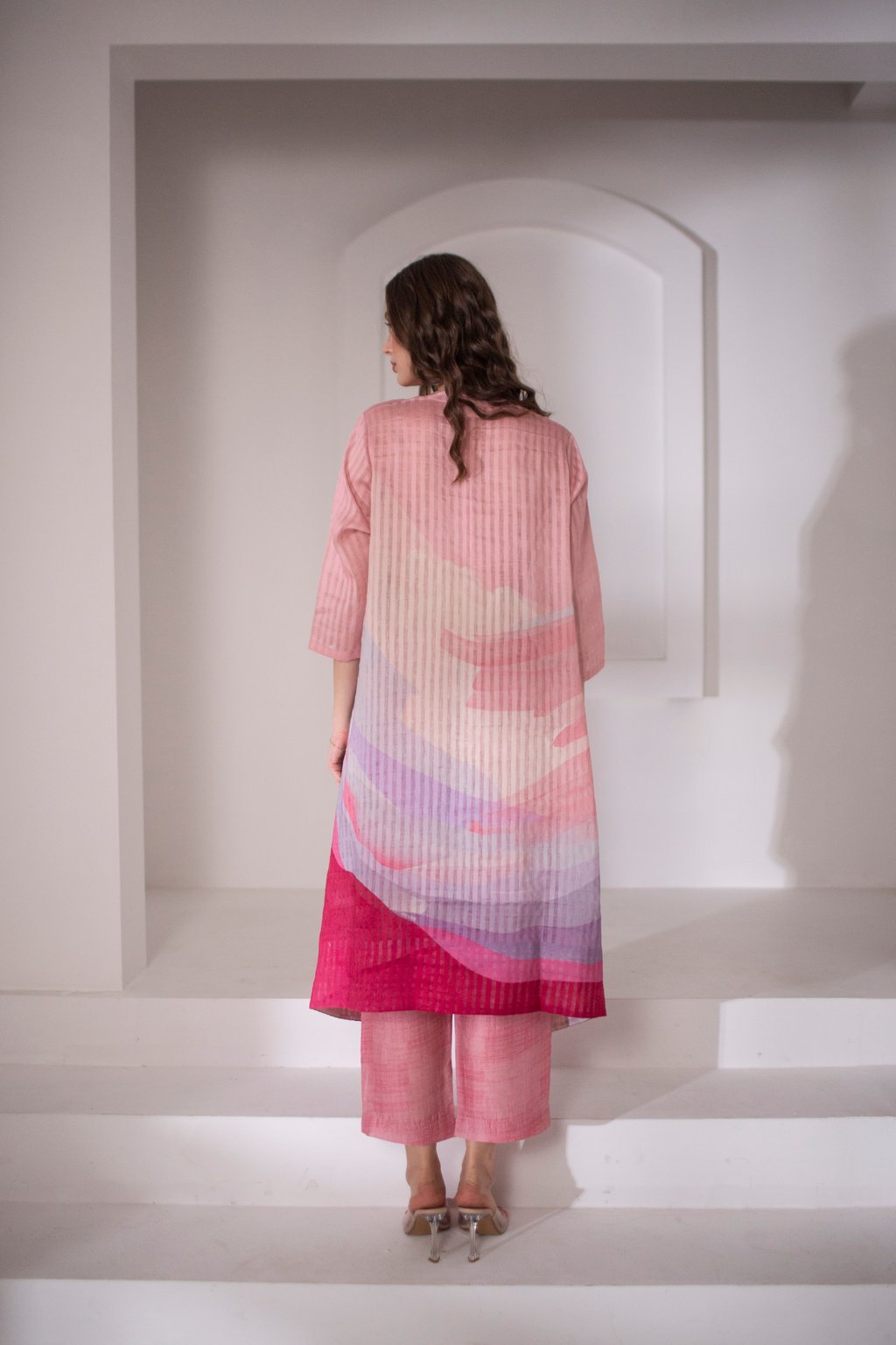 Light Peach Kaftan Tail Set