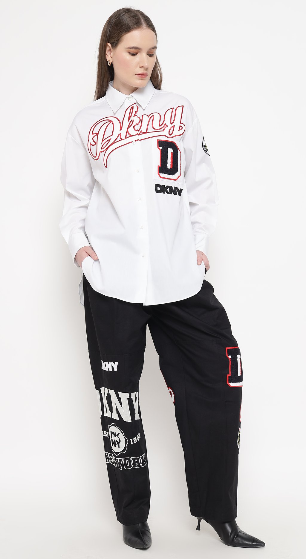 Spread Collar Heat of Ny  Patch & Embroidery Shirt