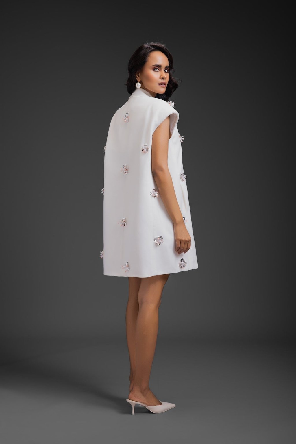 Blazer Dress with Neon Embroidery Detail