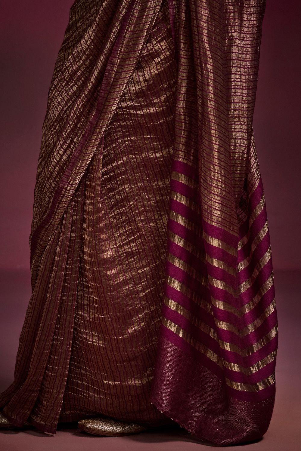 Plum Banarasi Silk Cotton Saree