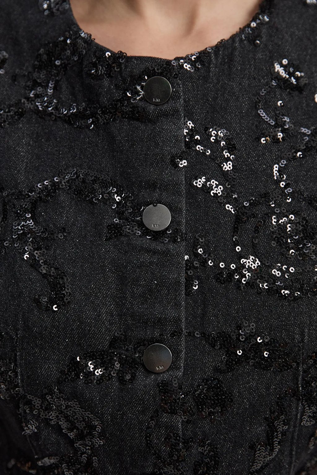 Sequin Denim Waistcoat