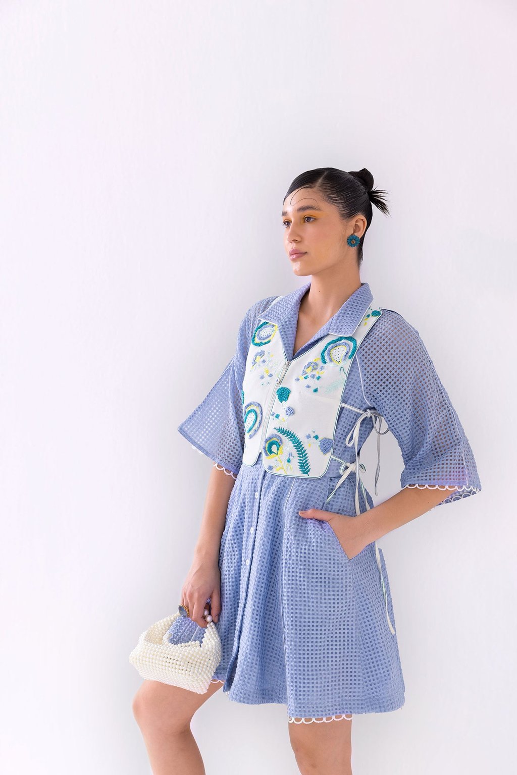 Orlando Dress & Porto Half Jacket Blueberry/White