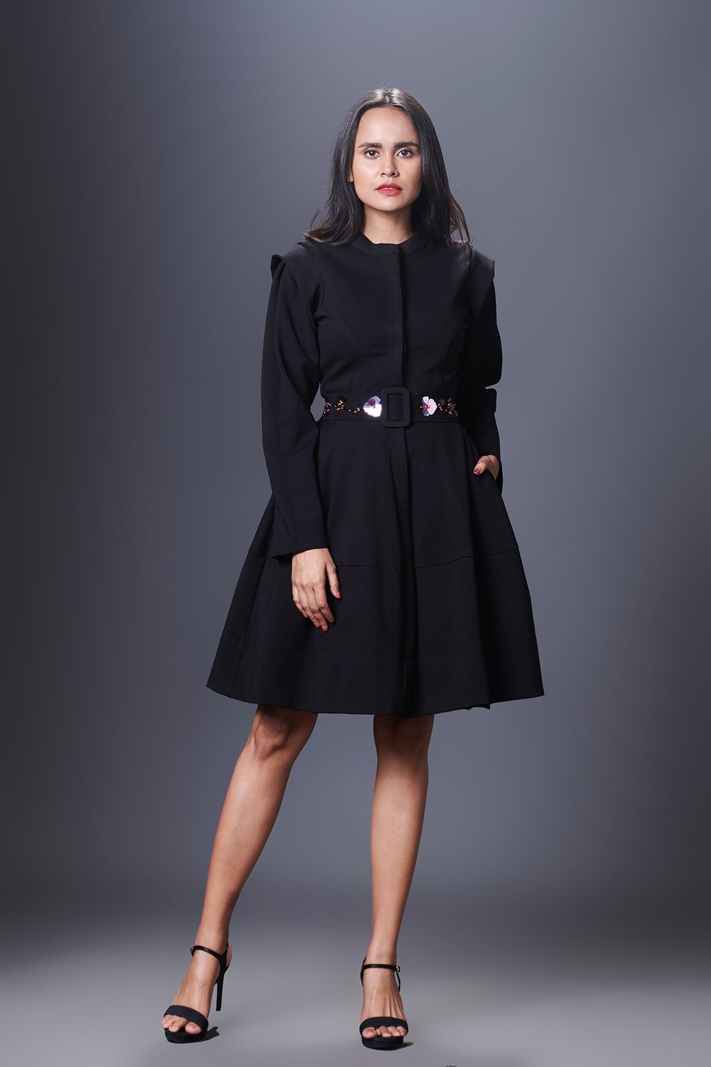 Jacket Dress with Hand Embroidered Belt