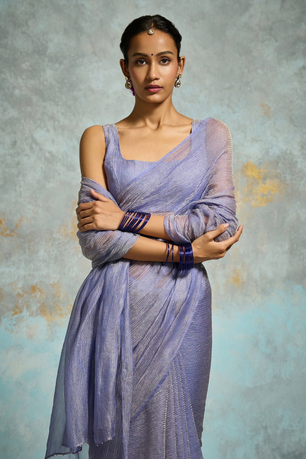 Lavika Tissue Light Purple Sarees