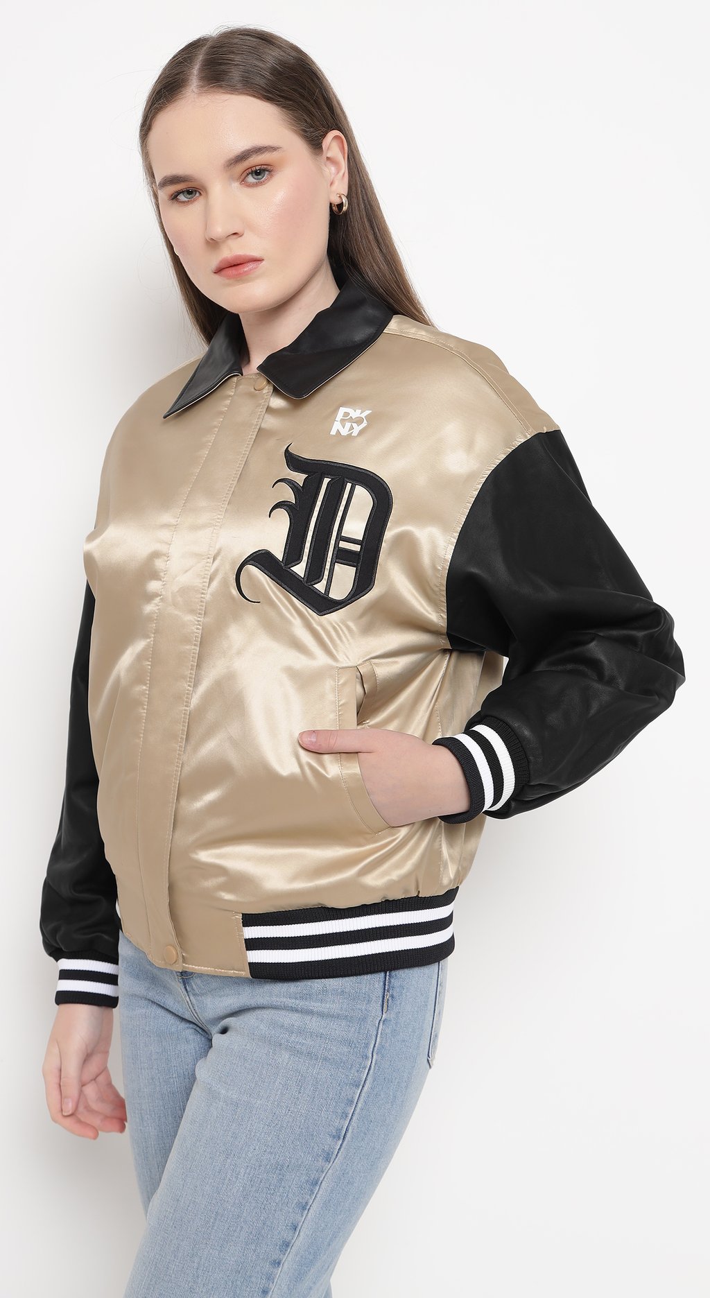 Bomber Jacket with Patch & Embroidery