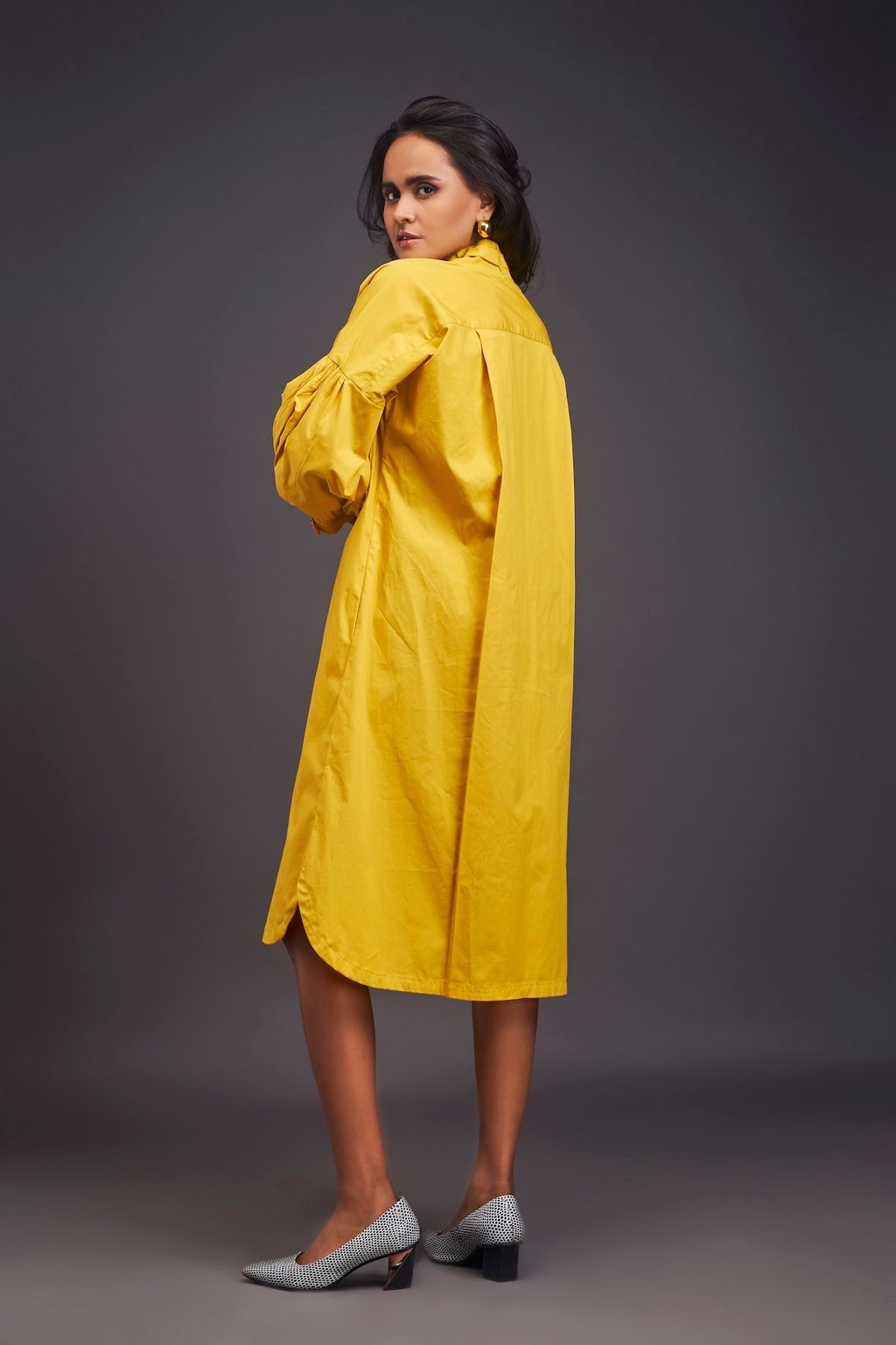 Oversized Shirt Dress with Embroidered Pocket