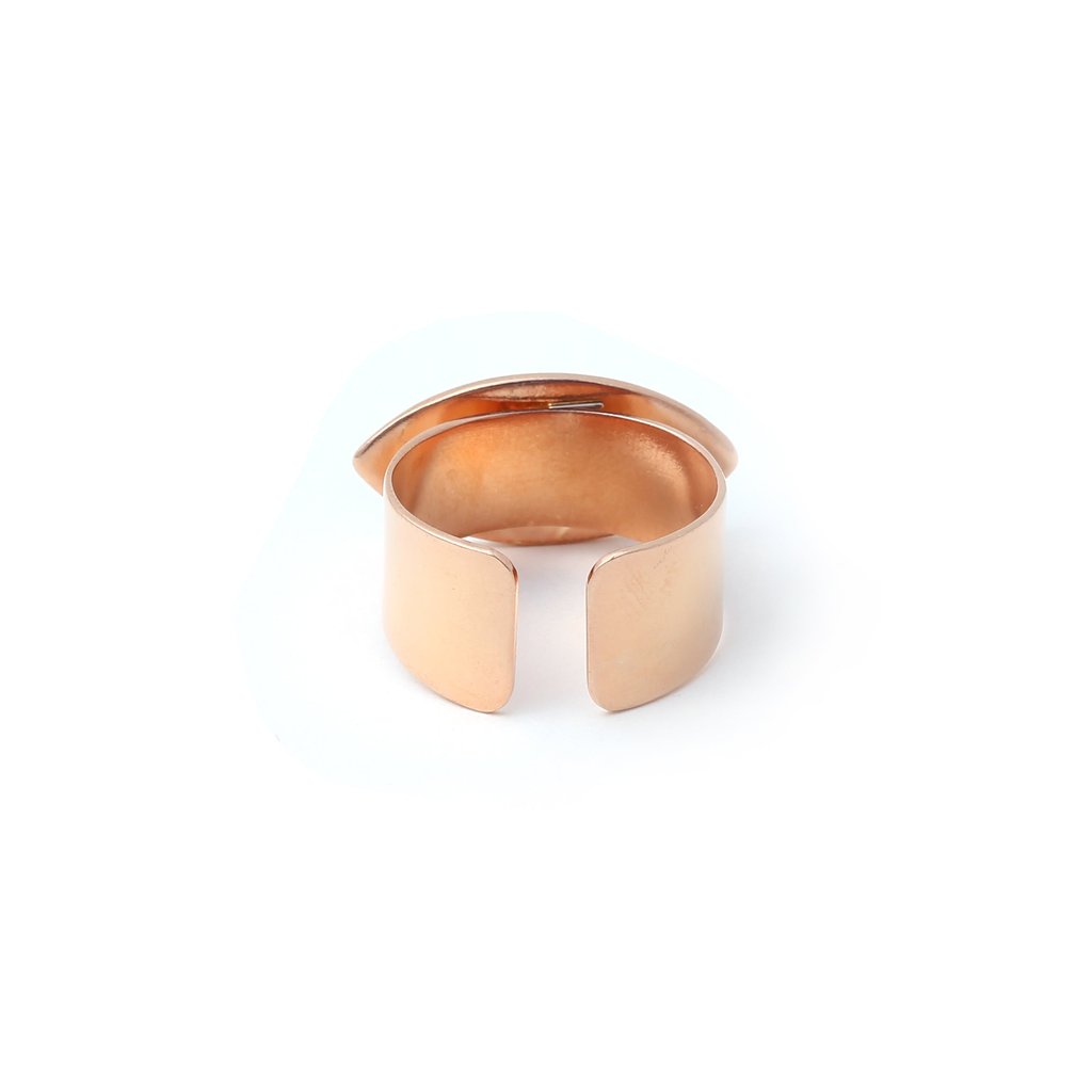 Evil Eye Enamel Ring - Blue Rose Gold