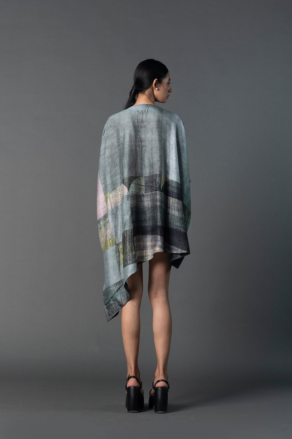 Array Abstract Charcoal Grey Dress