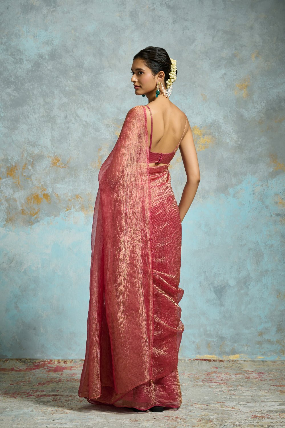 Jhalak Tissue Deep Pink Sarees