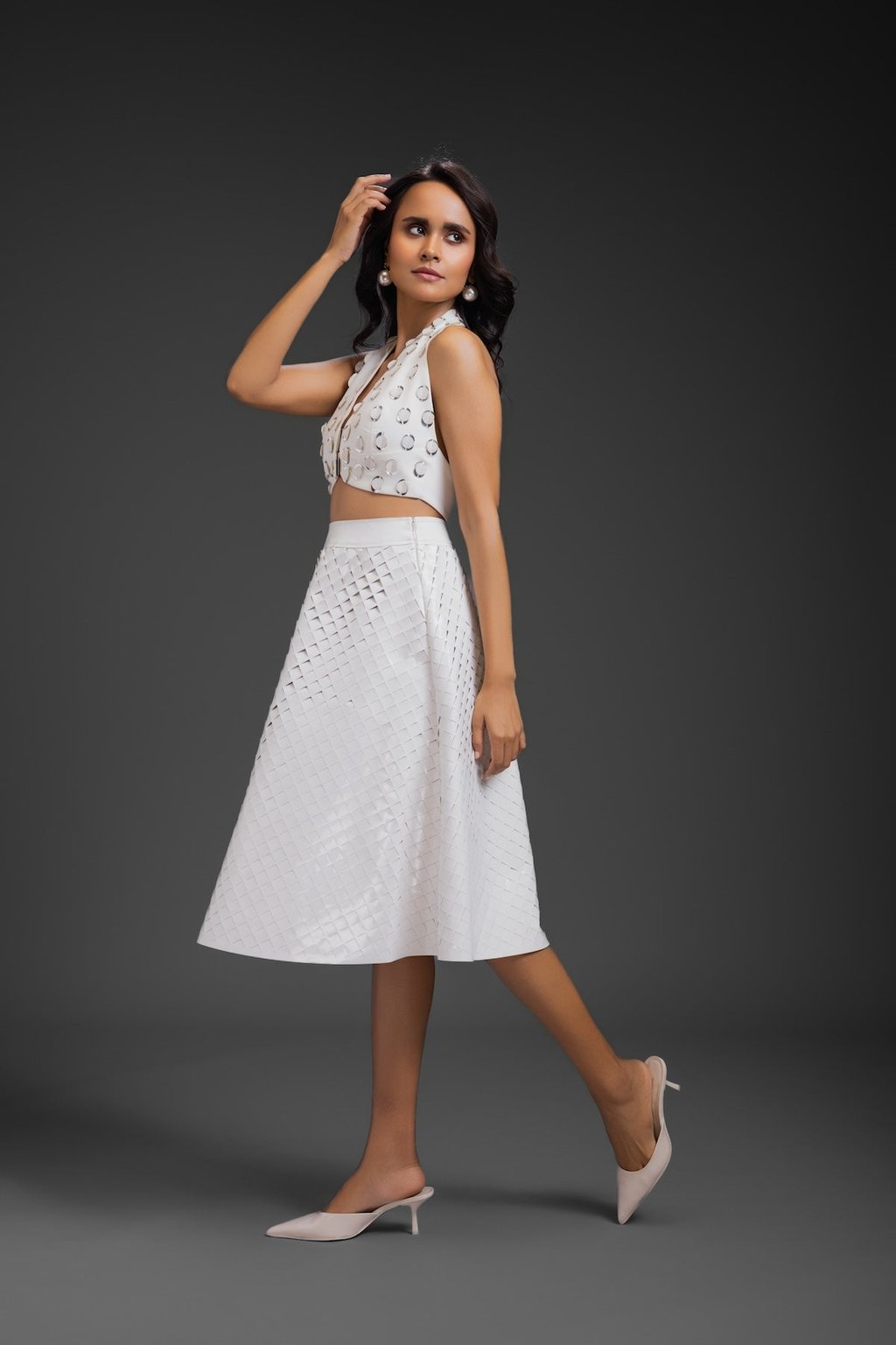 White Vegan Leather Skirt