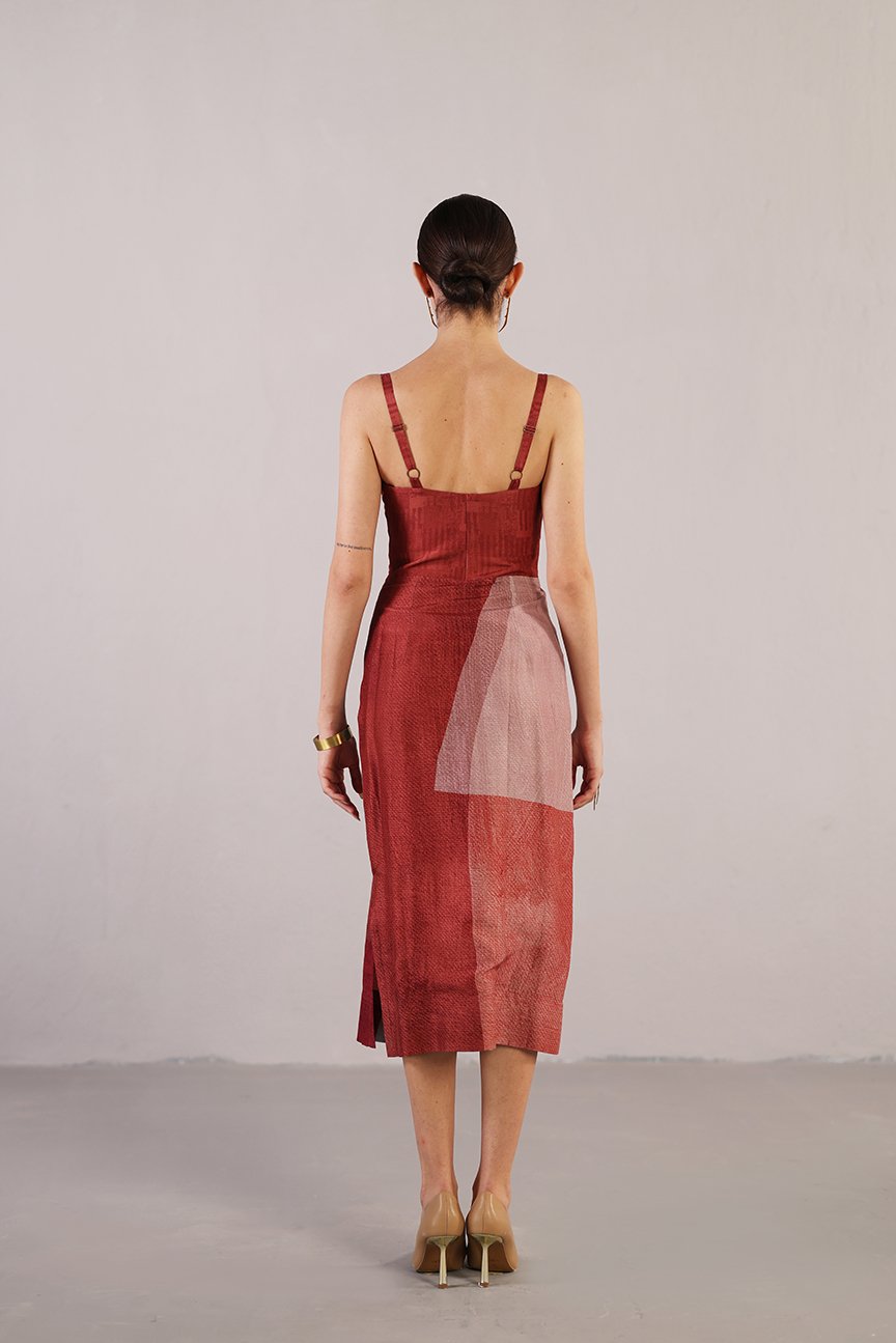 Whorl Brick Red Dress