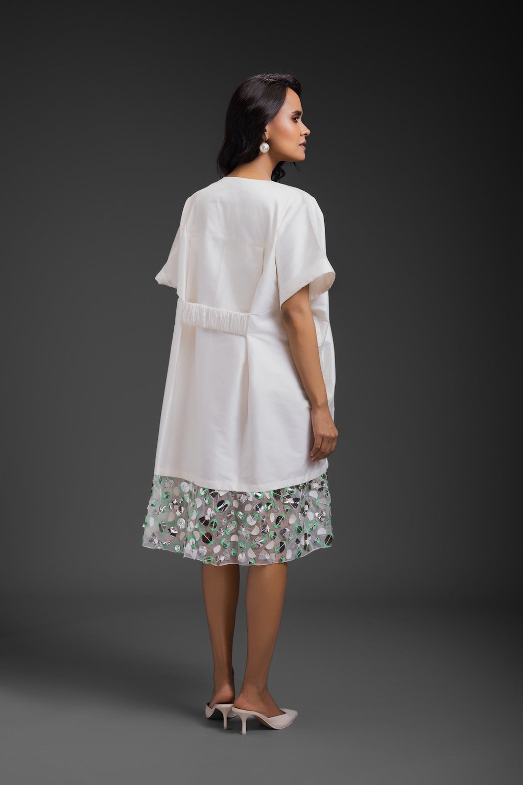 Dress with Neon Metallic Detail
