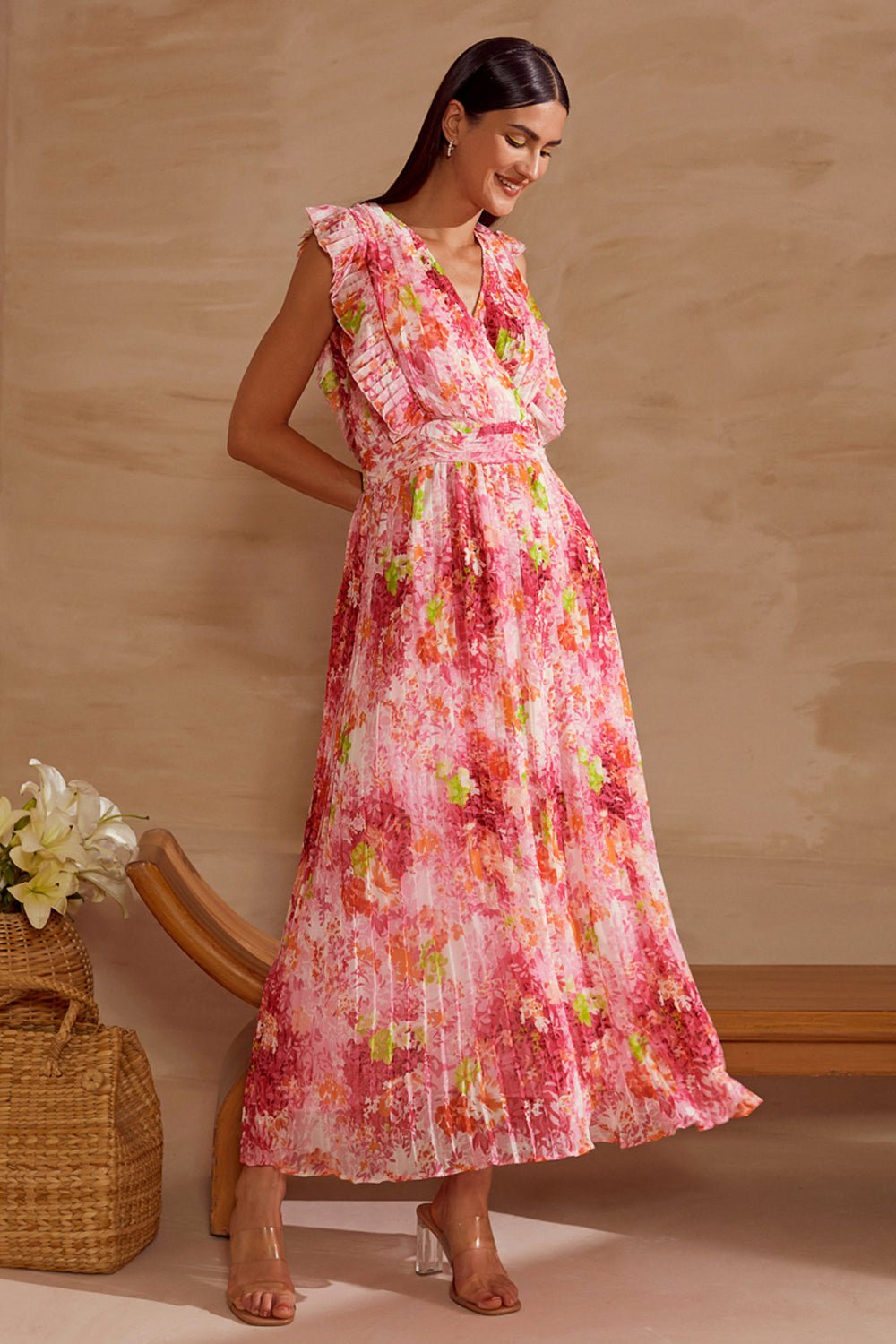 Pleated Maxi Dress