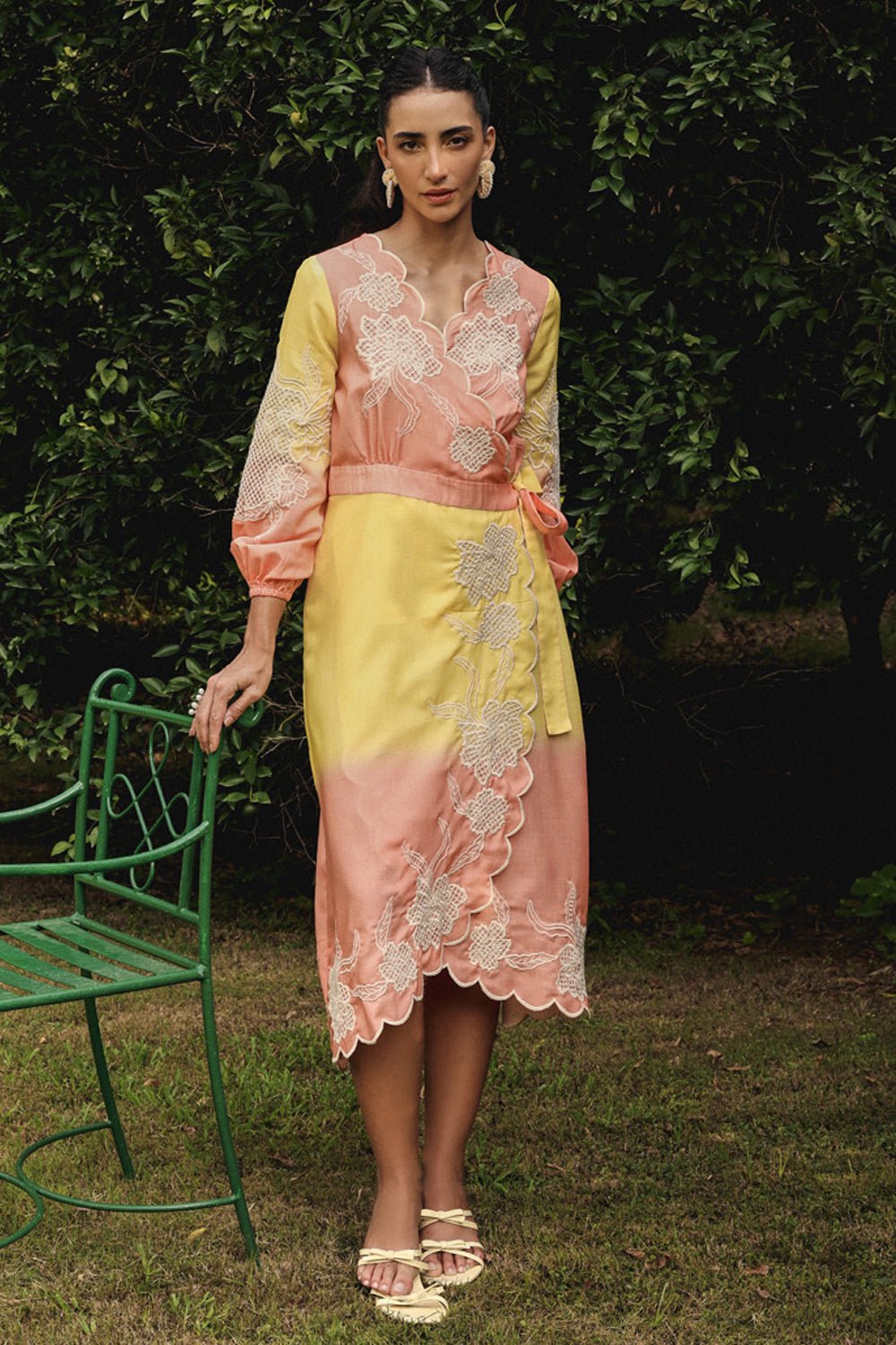 Ombre Wrap Midi Dress