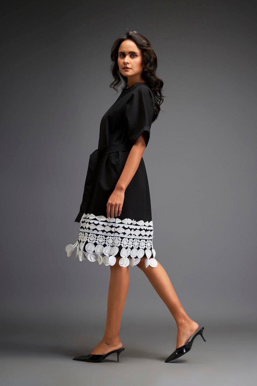 Short Dress with Detailing on the Hem