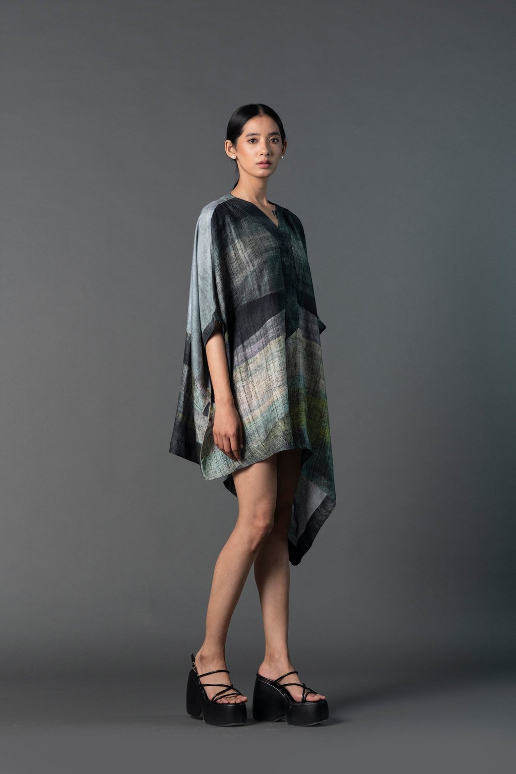 Array Abstract Charcoal Grey Dress