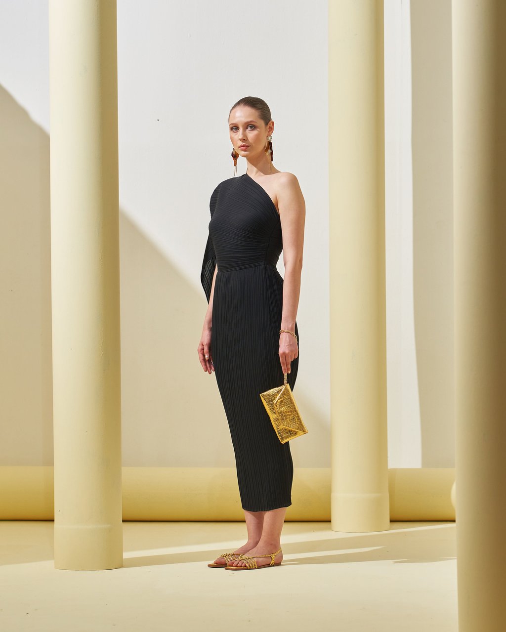One Shoulder Drape Dress