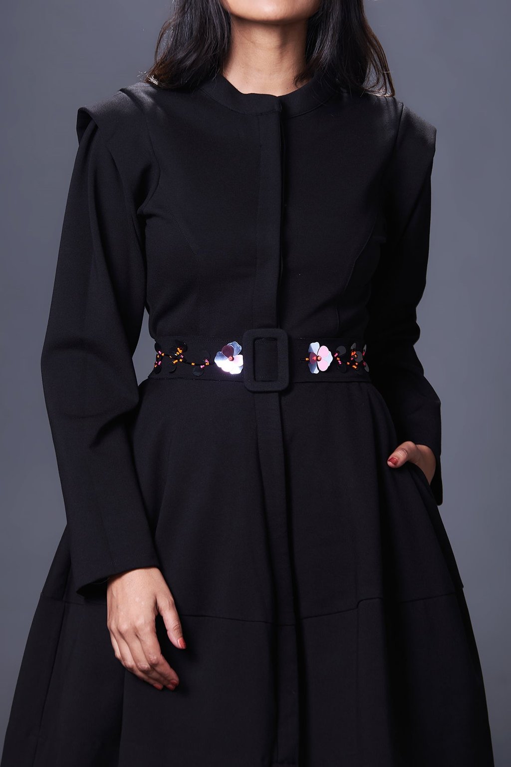 Jacket Dress with Hand Embroidered Belt