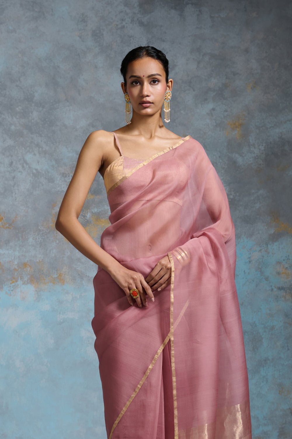 Kriti Organza Rose Pink Sarees