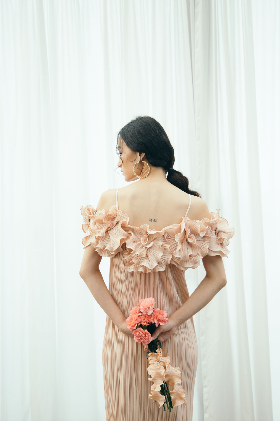Pleated Flower Gown