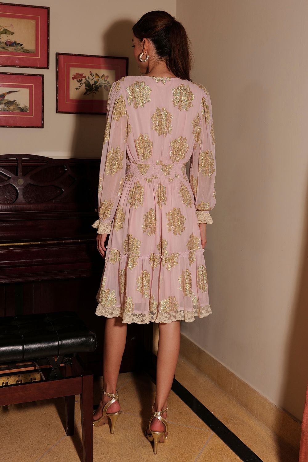 Metallic Roseate Dress