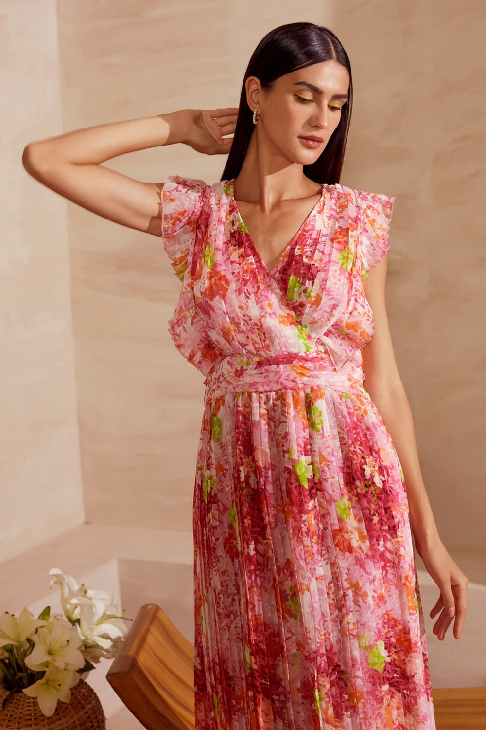 Pleated Maxi Dress