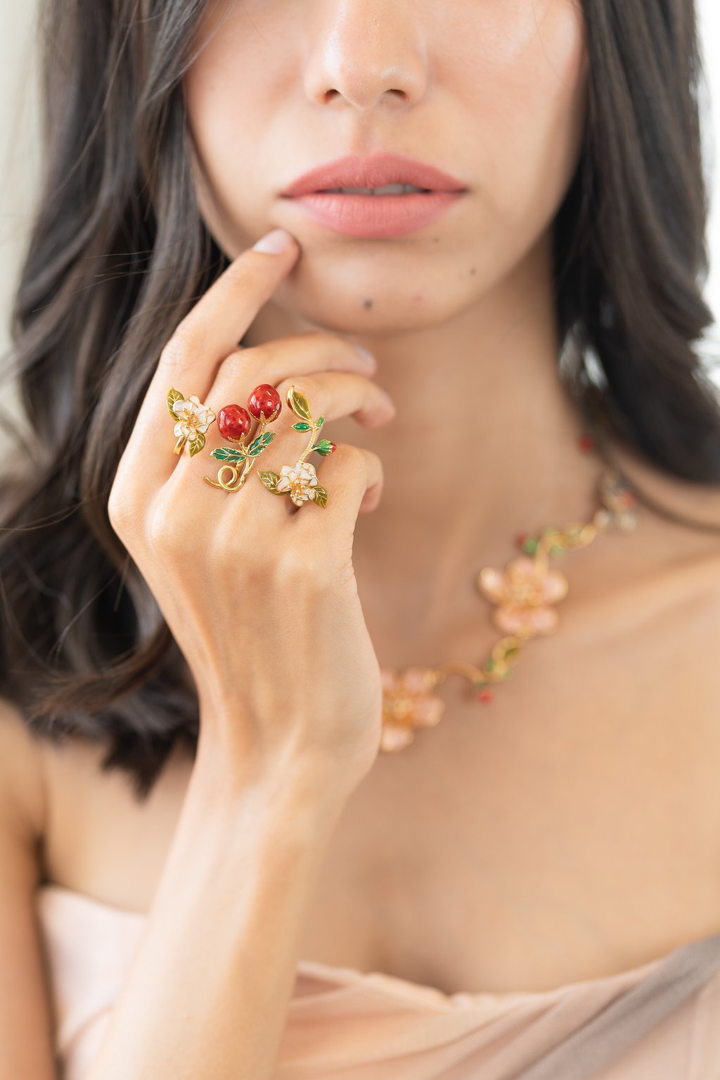 Strawberry Double Finger Ring